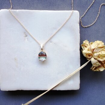 Vintage Stone Necklace■ Iris ■O12の画像