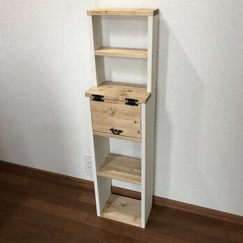 SLIM：display　shelf　cabinet WB　ｈ112 上段飾り棚付きキャビネットの画像