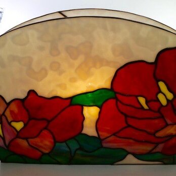 ステンドグラス照明　フロワーランプ『牡丹』の画像