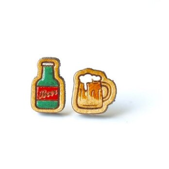 『田田製作所』手作り レディースピアス ビールの画像