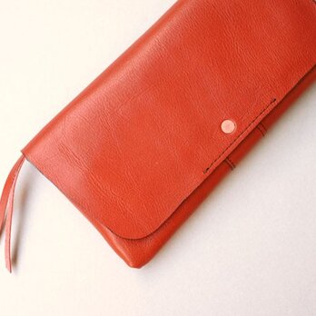 やわらかい革の長財布 RED（牛革）