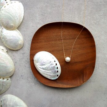 【海のコフレセットE】淡水パールのスライドネックレス ■長小豆チェーン 小さな貝殻の画像