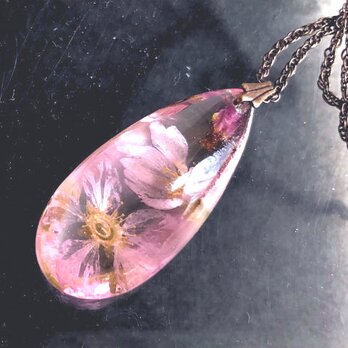 Botanical jewelry 桜inクォーツ　ネックレスの画像