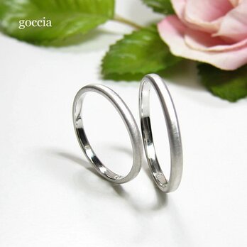 シンプルな結婚指輪。ハードプラチナ900の自然な艶消し仕上げ（5-2）の画像