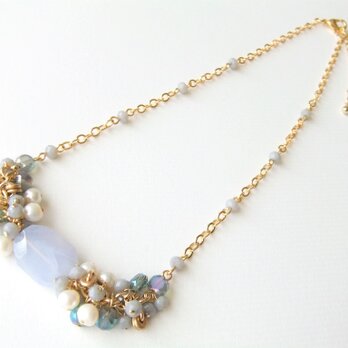 SALE　Necklace　ブルーレースアゲート（N1143)の画像