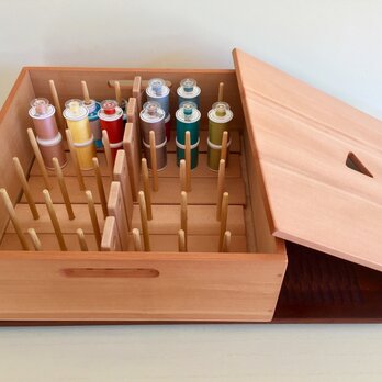 ミシン用糸巻き＆ボビン立て（糸巻き72pcs用）収納ボックス付き