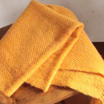 【手紡ぎ・手織り】ウール　ショール　陽だまり　暖かい黄色の画像
