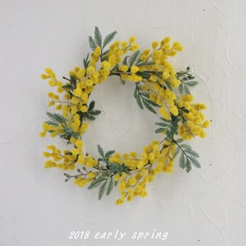 ミモザのリース（カレンダー付き）