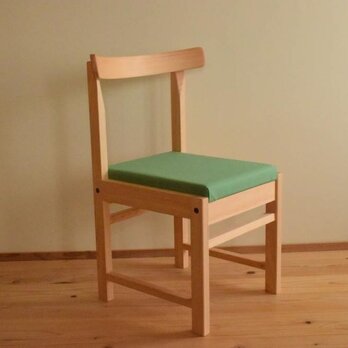 ヒノキの椅子　座面の帆布 グリーン色