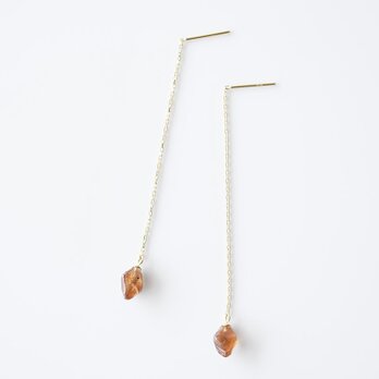 結晶ピアス／スペサタイトガーネット