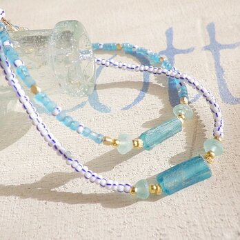 Roman glass seed beads bracelet ＊14kgf＊の画像