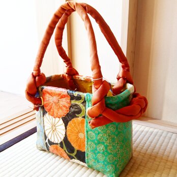 一閑張りバッグ 　“美しい花模様”の画像