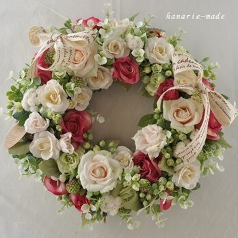 order ｍさま 確認ページ　Rose rose wreath:Vanilla,green&red　の画像