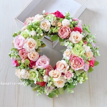 order　ｍさま　２　Vanilla,green＆Pink　wreath　の画像