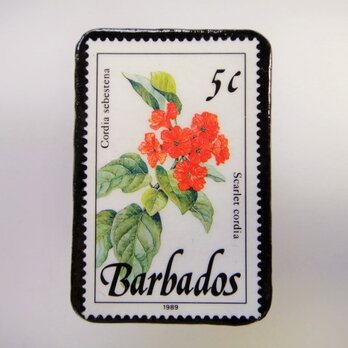 バルバドス　花切手ブローチ3309の画像