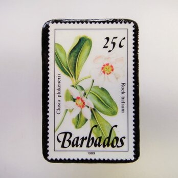 バルバドス　花切手ブローチ3312の画像