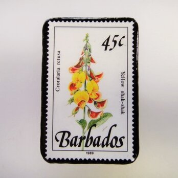 バルバドス　花切手ブローチ3315の画像