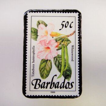 バルバドス　花切手ブローチ3316の画像