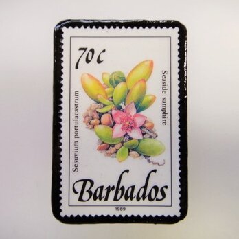 バルバドス　花切手ブローチ3319の画像