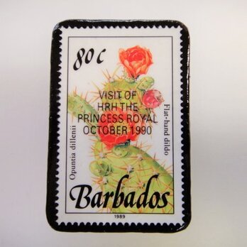 バルバドス　花切手ブローチ3320の画像