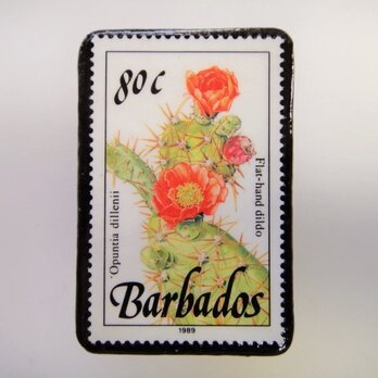 バルバドス　花切手ブローチ3321の画像