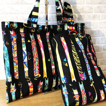 (輸入ファブリック×帆布)入園・入学*レッスンバッグ・シューズケースA