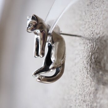 脱力猫ピアス Silver