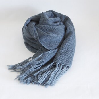草木染め オーガニックコットン＆ウールのストール《藍x矢車玉》