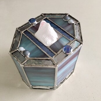 ガラス製ロールペーパーカバー：ブルー・グレイ・パープル系　ｂｙベイビューの画像