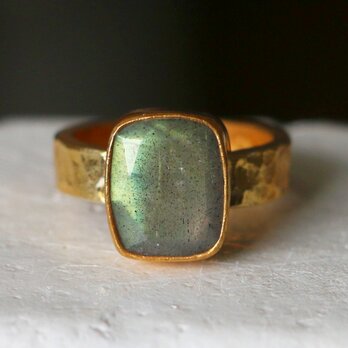 古代スタイル＊天然ラブラドライト　指輪＊8.5号　GP