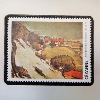 フランス　美術「セザンヌ」切手ブローチ3359の画像