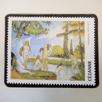 フランス　美術「セザンヌ」切手ブローチ3360の画像