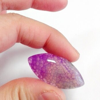 ドラゴンヴィーナスアゲート　優しいパープル　マーキスカボションシェイプルース（無穴）　  40*22*7mm