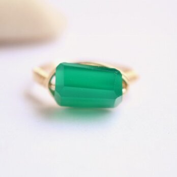宝石質 グリーンオニキス　Wire　Ring　