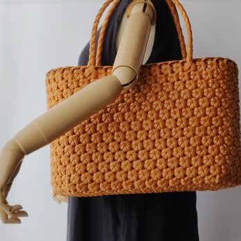 花結び編みの大きなかご 【受注製作】