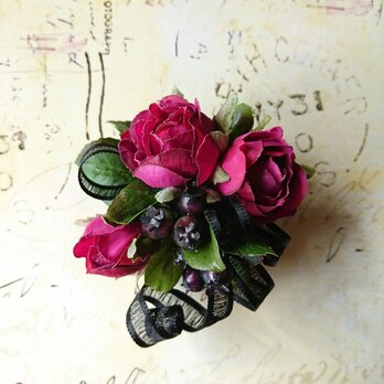 rose×ribbon corsage (オーキッドパープル)の画像