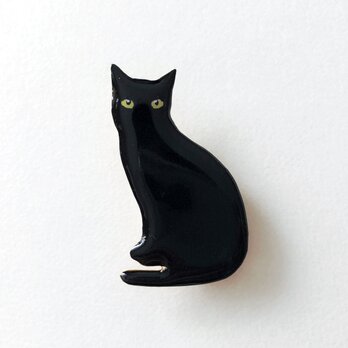 黒猫 オスワリ ブローチの画像