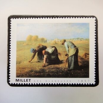 フランス　美術「ミレー」切手ブローチ3367の画像