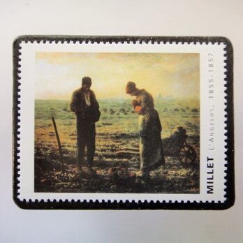 フランス　美術「ミレー」切手ブローチ3368の画像