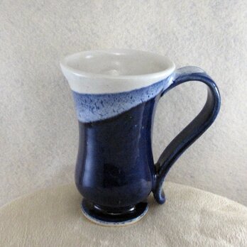 陶器マグカップ・ツイッギー（青＋白）の画像