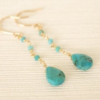 14KGF Turquoise Drop Earringsの画像