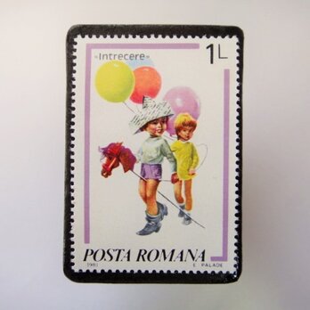 ルーマニア　切手ブローチ3373の画像