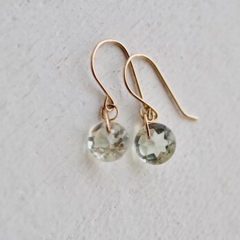 Brilliant pierce K10 Green amethyst