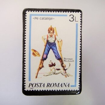 ルーマニア　切手ブローチ3376の画像