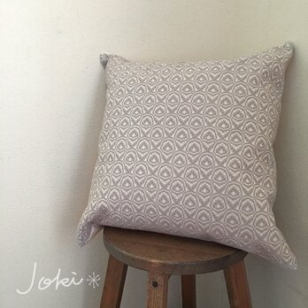 cushion cover[手織りクッションカバー]　ライトグレーの画像