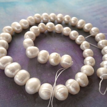 *♥Borneo Freshwater Pearls Pure White*ボルネオ島 淡水パール 1連♥*の画像