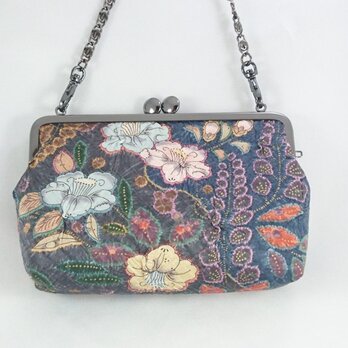 *がま口ポーチ* 正絹丹後綸子・辻が花絞り