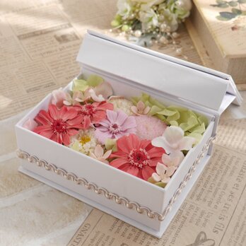 お花いっぱいジニアのBOX写真立て　の画像