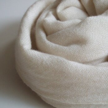 「Yさまご依頼品」手織りカシミアストール・・アイボリーの画像