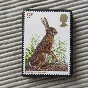イギリス　野生動物切手ブローチ3402の画像